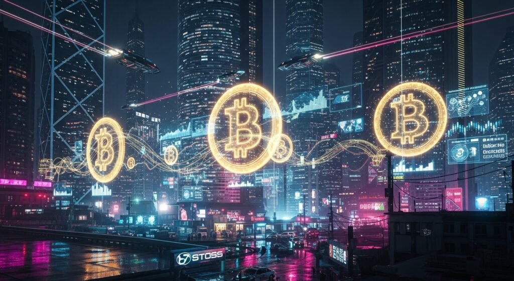 2026년 디지털 자산으로 완성된 부의 상징과 도시 전경